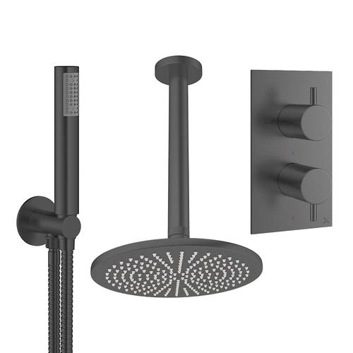 Larger image of Crosswater MPRO Design Shower Set 3,  300mm Head & Handset (Slate).