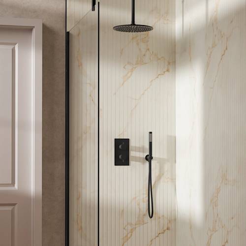 Example image of Crosswater MPRO Design Shower Set 3,  300mm Head & Handset (Slate).