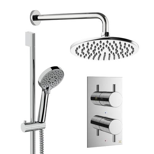Larger image of Crosswater MPRO Design Shower Set 4, 200mm Wall Head & Slide Rail (Chrome).
