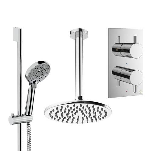 Larger image of Crosswater MPRO Design Shower Set 4,  200mm Ceiling Head & Slide Rail (Chrome).