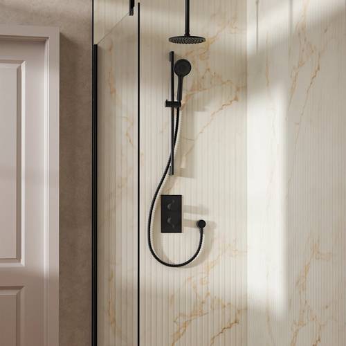 Example image of Crosswater MPRO Design Shower Set 4,  200mm Ceiling Head & Slide Rail (Slate).