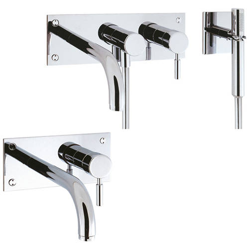 Larger image of Crosswater Design Wall Mounted Basin & BSM Tap Pack (Chrome).