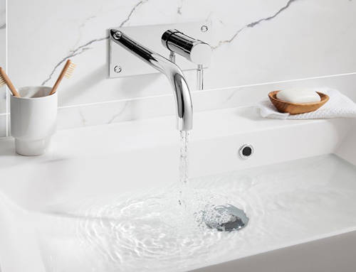 Example image of Crosswater Design Wall Mounted Basin & BSM Tap Pack (Chrome).