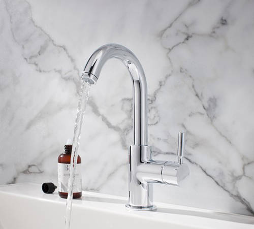 Example image of Crosswater Design Basin & Floor Standing Bath Shower Mixer Tap (Chrome).