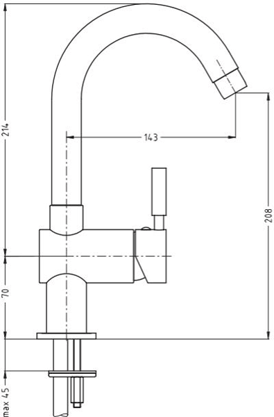 Technical image of Crosswater Design Basin & Floor Standing Bath Shower Mixer Tap (Chrome).