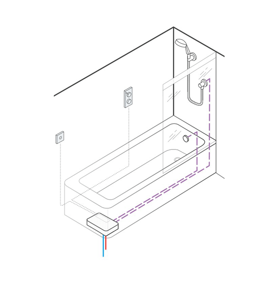 Technical image of Crosswater Kai Lever Showers Digital Shower Pack 04 With Remote (HP).