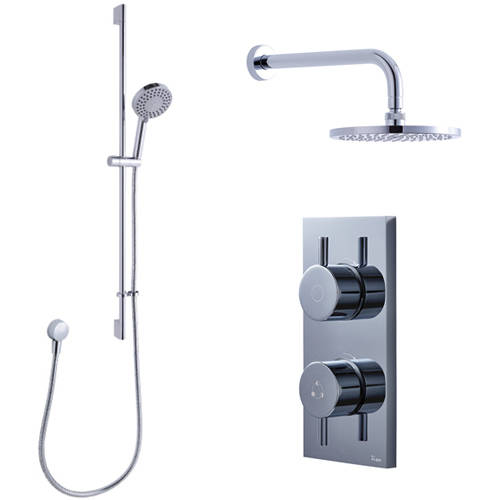 Larger image of Crosswater Kai Lever Showers Dual Digital Shower, Head & Rail Kit (HP)
