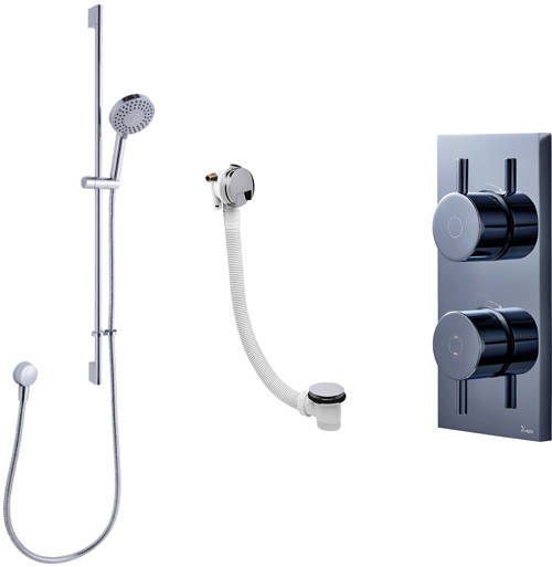 Larger image of Crosswater Kai Lever Showers Digital Shower, Slide Rail & Bath Filler (HP)