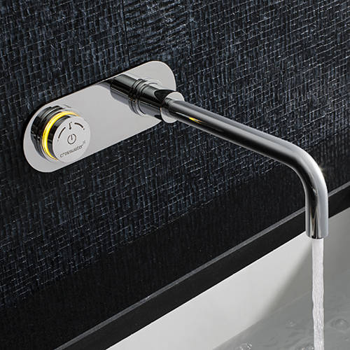 Larger image of Crosswater Digital Basin Taps Digital Wall Mounted Basin Tap With Long Spout.