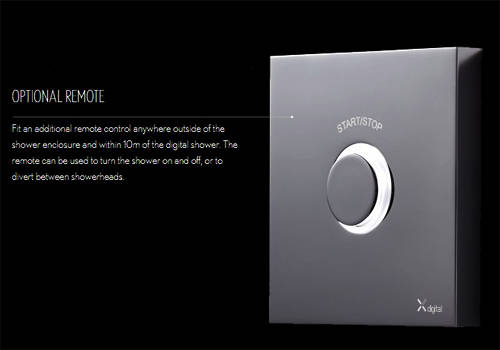 Example image of Crosswater Kai Lever Showers Digital Shower Remote Control.