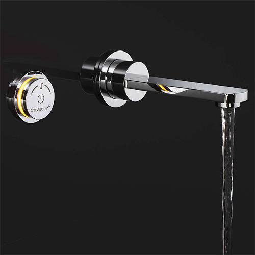 Larger image of Crosswater Digital Basin Taps Wisp Digital Wall Mounted Basin Tap.