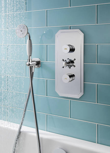 Example image of Crosswater Dial Belgravia Push Button Thermostatic Shower Valve (2 Outlets).