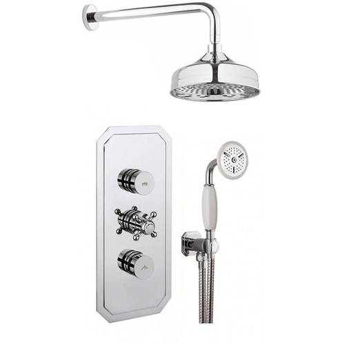 Larger image of Crosswater Dial Belgravia Thermostatic Shower Valve, Round Head & Kit (2 Outlet).