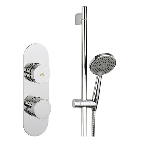 Example image of Crosswater Dial Central Thermostatic Shower Valve & Slide Rail Kit (1 Outlet).