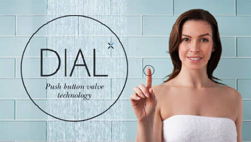 Example image of Crosswater Dial Kai Thermostatic Shower Valve With Head & Arm (1 Outlet).