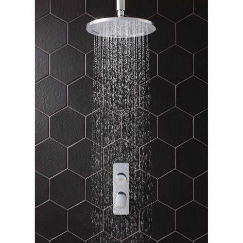 Larger image of Crosswater Dial Pier Thermostatic Shower Valve With Head & Arm (1 Outlet).