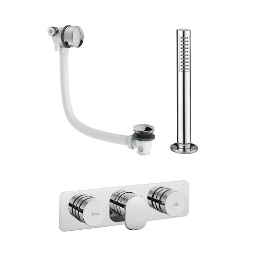 Larger image of Crosswater Dial Pier Thermostatic Shower & Bath Valve Pack (2 Outlets).