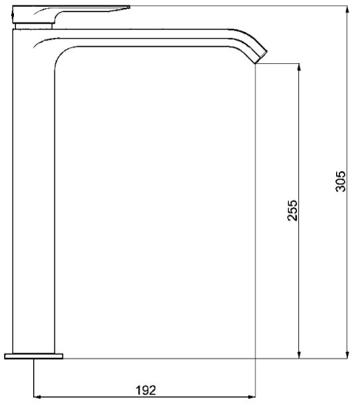 Technical image of Crosswater Dune Tall Monoblock Basin Tap (Chrome).