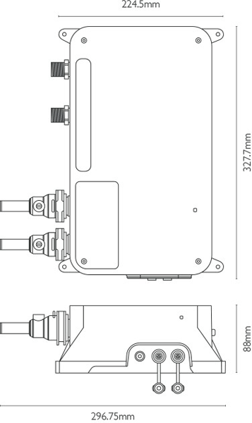 Technical image of Crosswater Belgravia Digital Dual Outlet Digital Shower Valve (L-Head, HP).