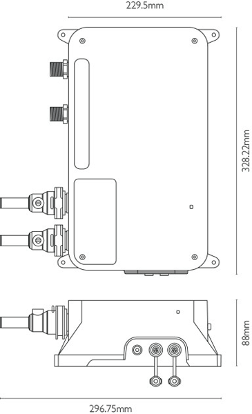Technical image of Crosswater Belgravia Digital Dual Outlet Digital Shower Valve (X-Head, LP).