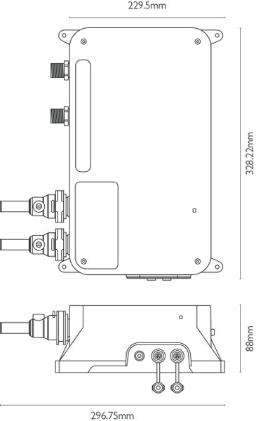 Technical image of Crosswater Belgravia Digital Shower & Bath Valve With Remote (X-Head, LP).