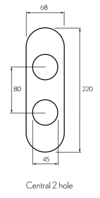 Technical image of Crosswater Duo Digital Showers Digital Shower With 2 Outlets & Trim Plate.