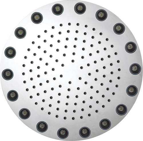 Example image of Crosswater Illuminated Dynamo Round Shower Head & LED Lights (300mm).