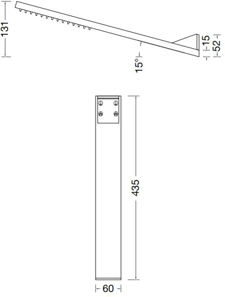 Technical image of Crosswater Zion Wall Mounted Shower Head (Chrome).