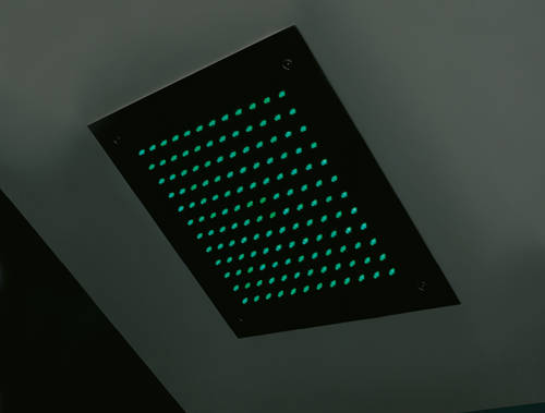 Example image of Crosswater Illuminated Ceiling Mounted Square LED Shower Head 380x380mm.