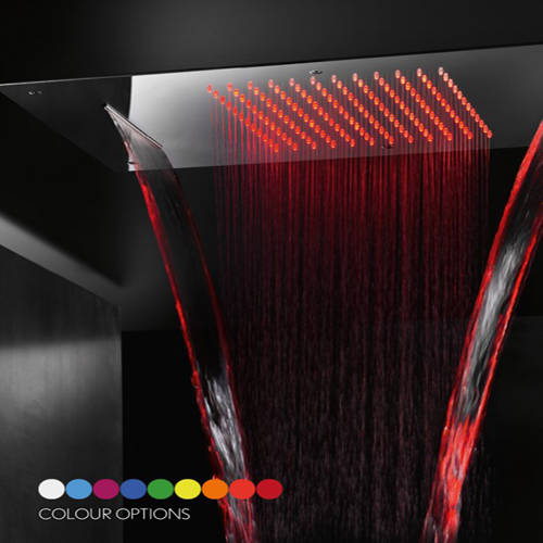 Larger image of Crosswater Illuminated Multifunction Shower Head With LEDs 380x700mm.