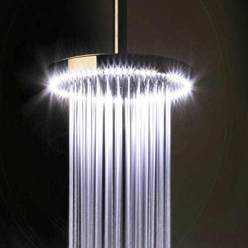 Larger image of Crosswater Illuminated Rio White LED Shower Head (240mm diameter).
