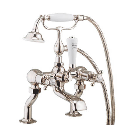 Larger image of Crosswater Belgravia Bath Shower Mixer Tap (Crosshead, Nickel).