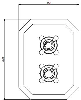 Technical image of Crosswater Belgravia Crossbox 3 Outlet Shower Valve (Nickel).