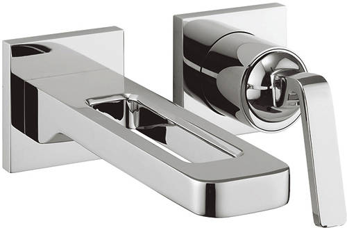 Larger image of Crosswater KH Zero 1 Wall Mounted Basin Mixer Tap With Lever Handle.