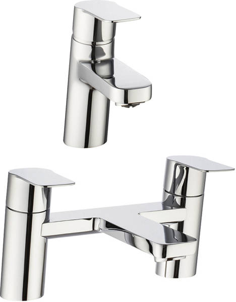 Larger image of Crosswater KH Zero 6 Basin & Bath Filler Tap Pack (Chrome).