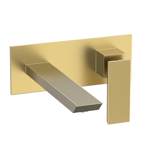 Larger image of Crosswater Limit Wall Mounted Basin Mixer Tap (Brushed Brass).
