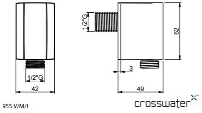 Technical image of Crosswater MPRO Slide Rail Shower Kit (Matt White).