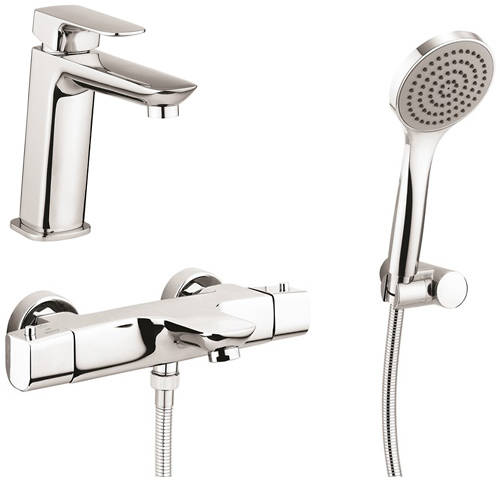 Larger image of Crosswater North Basin & Wall Mounted BSM Tap Pack & Kit (Chrome).