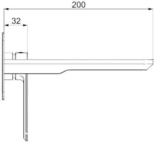 Technical image of Crosswater Pier Wall Mounted Basin Mixer Tap (Chrome).