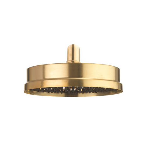 Larger image of Crosswater Industrial Easy Clean Shower Head 8" (Unlacquered Brass).