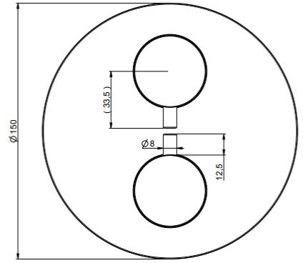 Technical image of Crosswater Industrial Crossbox 3 Outlet Shower Valve ((Un Brushed Brass).