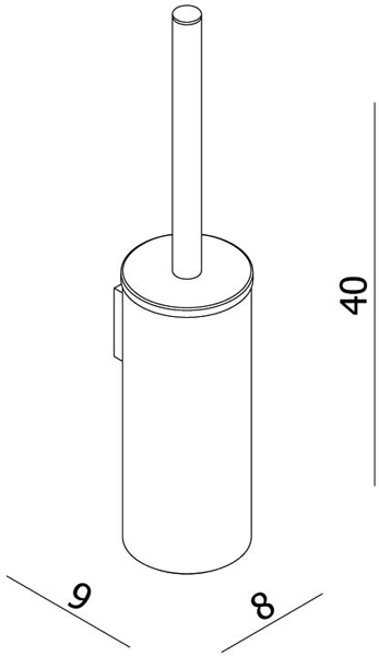 Technical image of Crosswater MPRO Wall Mounted Toilet Brush & Holder (Matt White).