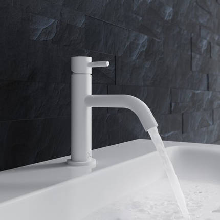 Larger image of Crosswater MPRO Basin Mixer Tap With Lever Handle (Matt White).