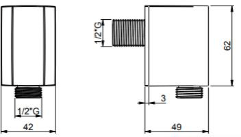 Technical image of Crosswater MPRO Shower Wall Outlet (Matt White).