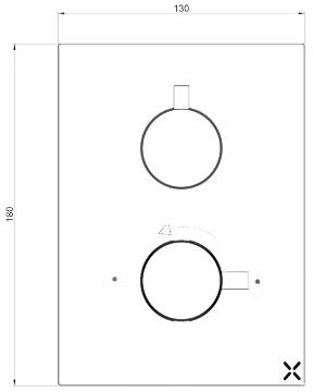 Technical image of Crosswater MPRO Crossbox 2 Outlet Shower / Bath Valve (Matt White).