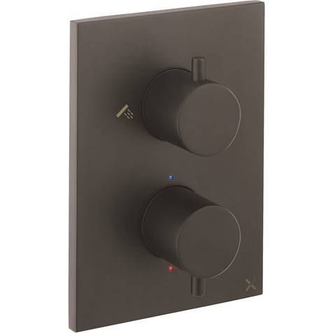 Larger image of Crosswater MPRO Crossbox 2 Outlet Shower Valve (Matt Black).