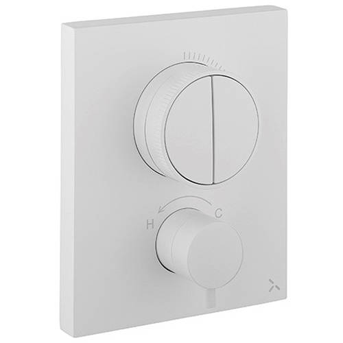 Larger image of Crosswater MPRO Crossbox Push 2 Outlet Shower Valve (Matt White).