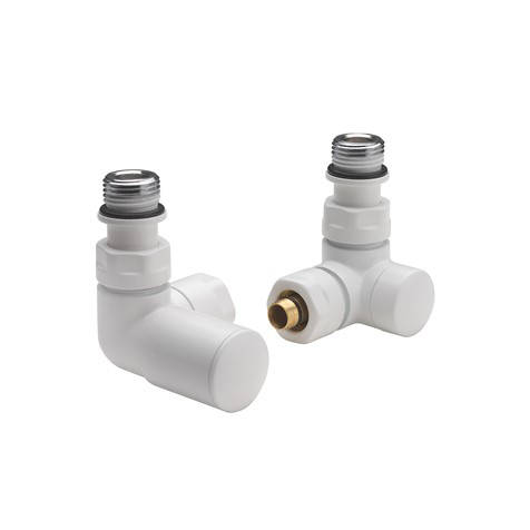 Larger image of Crosswater MPRO Angled Radiator Valves (Matt White).