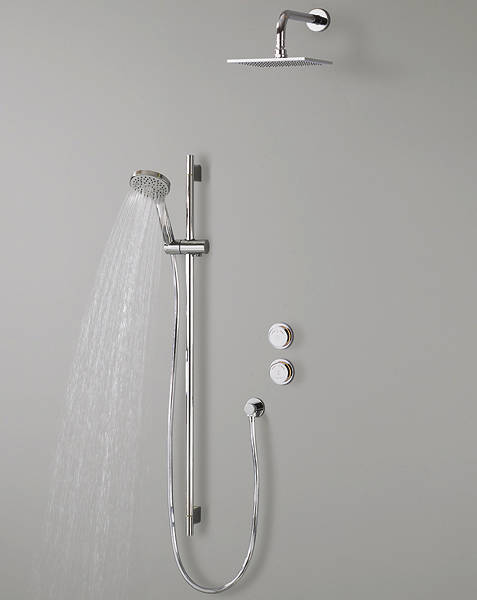 Larger image of Crosswater Duo Digital Showers Rapide Pack With Slide Rail & Square Head.
