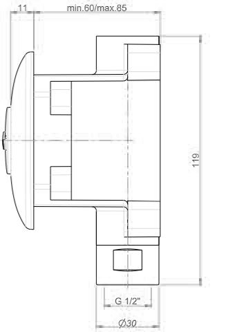 Technical image of Crosswater Parts 1 x Svelte Body Jet (Chrome).